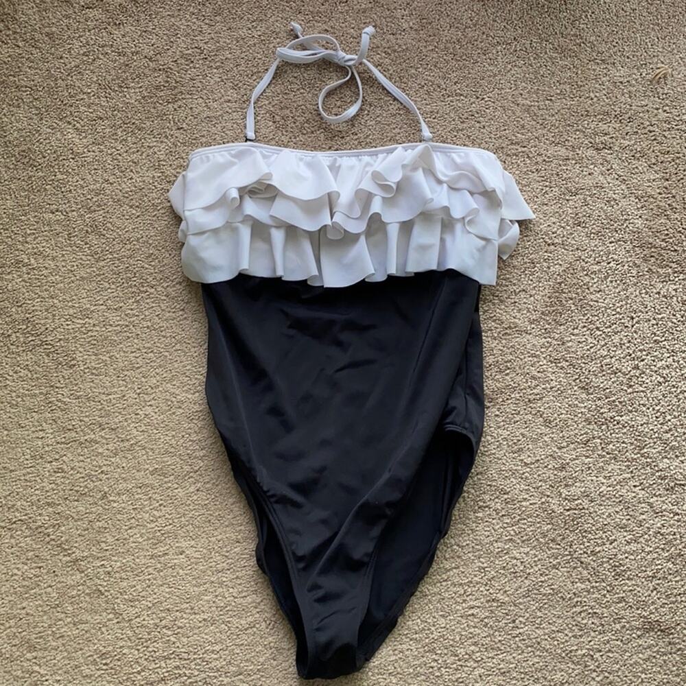 Venus Ruffle Top Removable Halter Strap One Piece Size 12